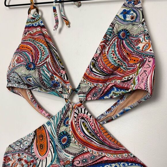 J. Crew Scribble Floral Monokini One Piece Swimsuit 14 - Picture 3 of 7